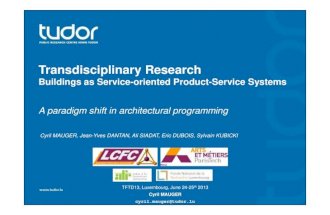 Transdisciplinary Research - Buildings as Service-Oriented Product-Service Systems
