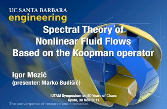 I. Mezic: Spectral Theory of Nonlinear Fluid Flows Based on the Koopman Operator