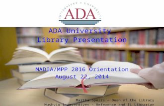 ADA University Library orientation 2014