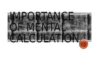 Importance of Mental Calculation