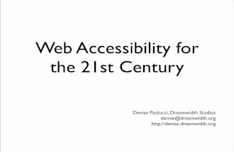 Web Accessibility for the 21st Century