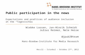 Public participation in the news. Expectations and practices of audience inclusion at the “Tagessschau”