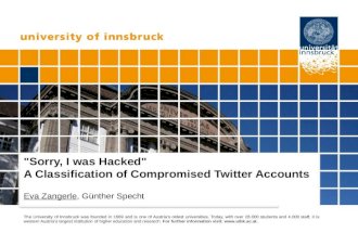 Sorry I was hacked - A Classification of Compromised Twitter Accounts