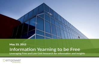 Leveraging Free and Low Cost Research for Information and Insights