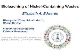 Edwards - Bioleaching of Nickel-Containing Wastes – OGI Life Sciences and Mining Workshop 2014