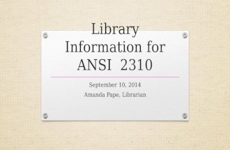 Library Information for ANSI 2310