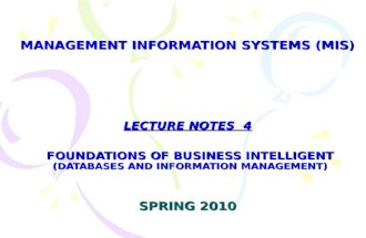 Lecture notes 4    foundation of business intelligent