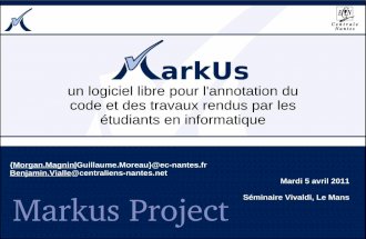 MarkUs, un logiciel libre pour l’annotation du code et des travaux rendus par les étudiants en informatique