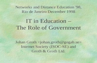 IT in Education - The Role of Government