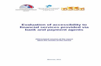 Assessment of accessibility to  financial services
