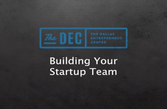 The DEC Education: Building Your Startup Team