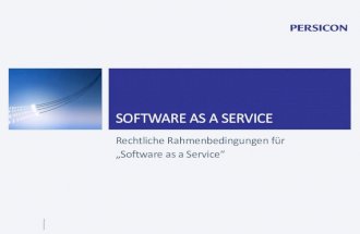 Rechtliche Rahmenbedingungen für „Software as a Service“