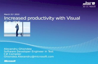 Increased productivity with visual c sharp ide