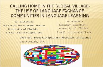 Calling Home In The Global Village  The Use Of Language Exchange Communities In Language Learning