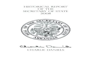Arkansas Secretary of State Historical Report 2008