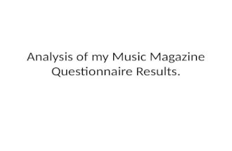 Analysis of my music magazine questionnaire results