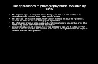 Ch. 2: The Second Invention of Photography (1839-1854)