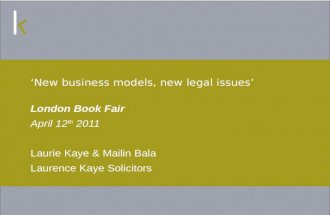 Digital Publishing:new business models, new legal issues. :: Laurence Kaye