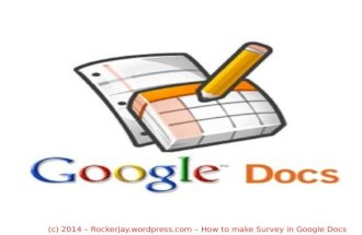 HOW TO MAKE A SURVEY FOR YOUR BUSINESS USING GOOGLE DOCS