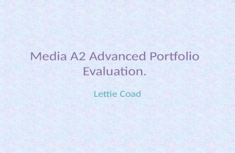 Media a2 advanced portfolio evaluation
