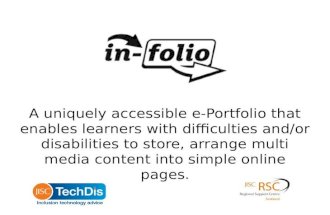 In Folio: Accessible ePortfolio System developed with Jisc Techdis