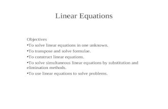 Equations Revision