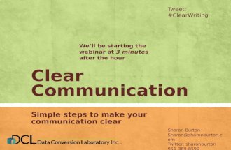 Clear Communication Webinar