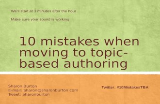 10 mistakes when moving to topic-based authoring