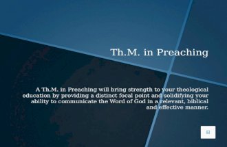 What Are People Saying About the Th.M. in Preaching?
