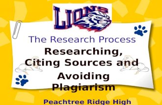PRHS: Researching, Citing Sources, and Avoiding Plagiarism