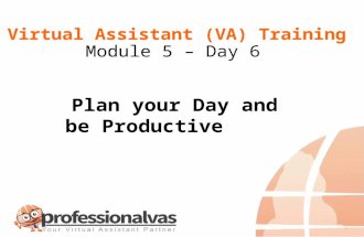 Virtual Assistant Training  Module 5   (plan your day and be productive)