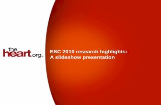 ESC 2010 Research Highlights : A slideshow presentation