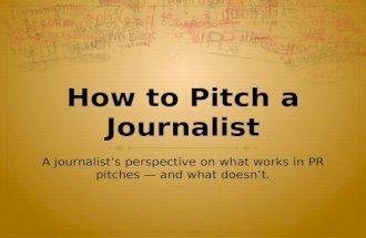 How to pitch a journalist