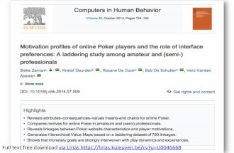 Motivation profiles online poker players and the role of interface preferences