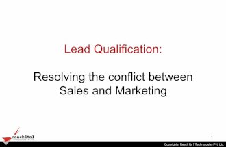 Lead qualification - resolving the sales and marketing conflict