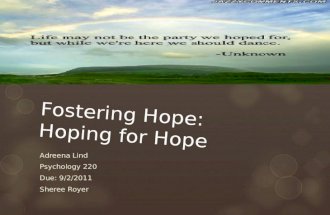 Fostering hope