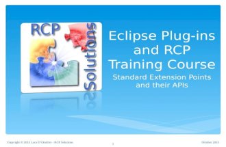 Eclipse Training - Standard Extension Points and APIs