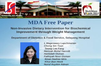 Teong Lee Fang - Dietary intervention for biochemical improvement through weight management