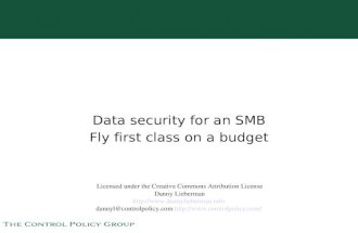Data Security For SMB - Fly first class on a budget