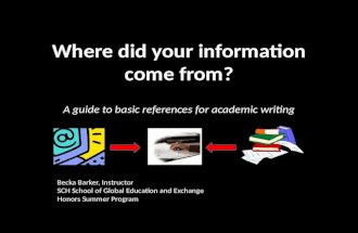 Basic Academic Reference How To