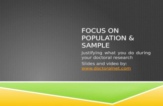Video slides focus on population & sample
