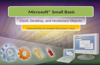 2.5   clock, desktop, and dictionary objects