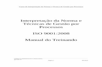 Interpretação da Norma e Técnicas de Gestão por Processos ISO 9001:2008