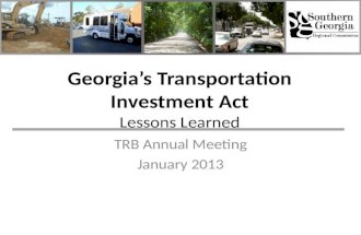 Georgia's Transportation Investment Act: Lessons Learned