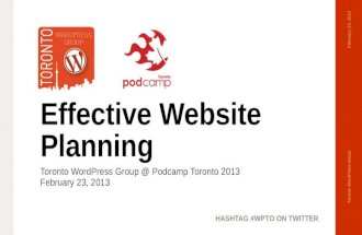 Effective Website Planning | PodCamp Toronto 2013