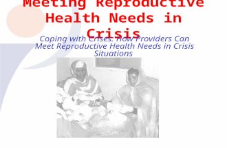 Meeting reproductive health needs as service providers