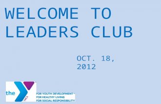 Leaders Club 18 October Meeting Agenda and notes