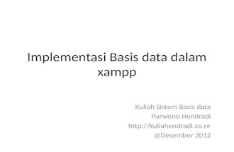 Implementasi basis data dalam xampp