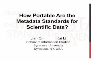 How Portable Are the Metadata Standards for Scientific Data?