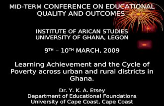 Learning Achievement and the Cycle of Poverty across urban and rural districts in Ghana